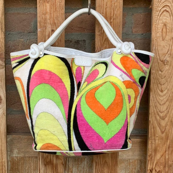 Vintage Pucci Cotton Shoulder Bag, 1990s Pre 2000 Emilio Pucci