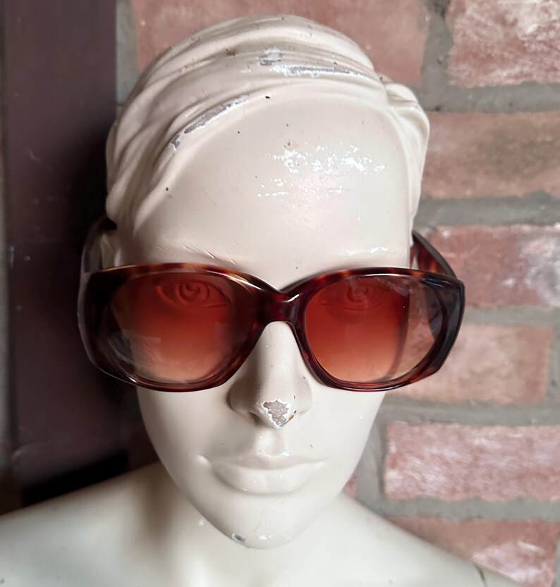 Fidela överdimensionerade solglasögon, sköldpaddsröda gradientlinser, vintage solglasögon från 1990-talet, djärva acetatbågar, iögonfallande glasögon bild 4