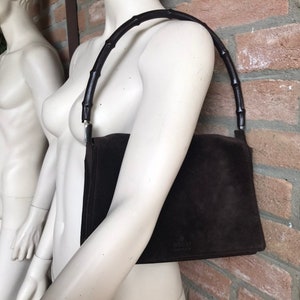 Gucci handbag with large bamboo handle, vintage 90&#39;s, mint conditions