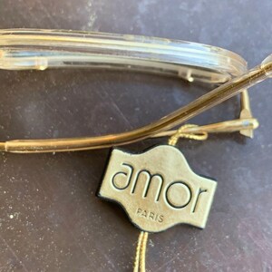 Amor Paris Vintage Eyeglasses NOS 50s Cat Eye Clear Frames Brown Brow Cat Eye Specs Marilyn Style Deadstock New Old Stock With Tag image 8