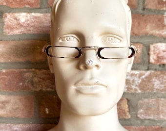 Lanvin OLM 100 reading glasses, 14k gold plated, removable Bakelite side pieces, NOS vintage, French eyewear, rare collectible