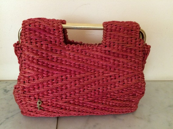 Roberta di Camerino handbag, vintage purse, red o… - image 1