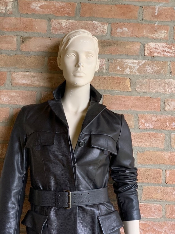 Prada black cheap leather jacket
