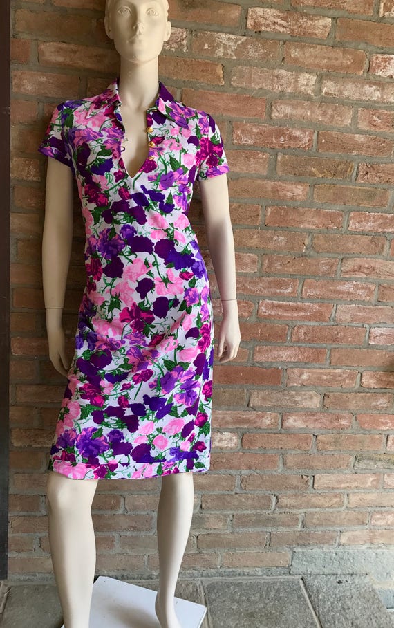 1970 Ken Scott vintage dress, Size M, vtg 10, colo