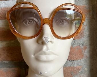 Lunettes de soleil oversize Christian Dior, orange jaspe, 1970, lunettes de soleil design, nuances NOS, lunettes de soleil femme vintage