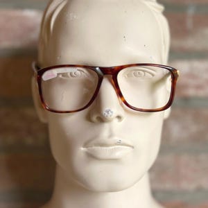 Silhouette M 2086 Vintage 80s Burgundy Tortoise Acetate Eyeglasses NOS Square Frame Austria Gold Tone Plaque Original Sticker Optical Frame