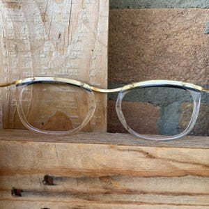 Amor Paris Vintage Eyeglasses NOS 50s Cat Eye Clear Frames Brown Brow Cat Eye Specs Marilyn Style Deadstock New Old Stock With Tag image 6