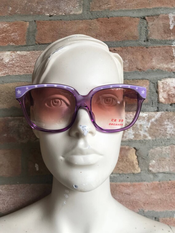 Emmanuelle Khanh vintage oversize violet sunglass… - image 2