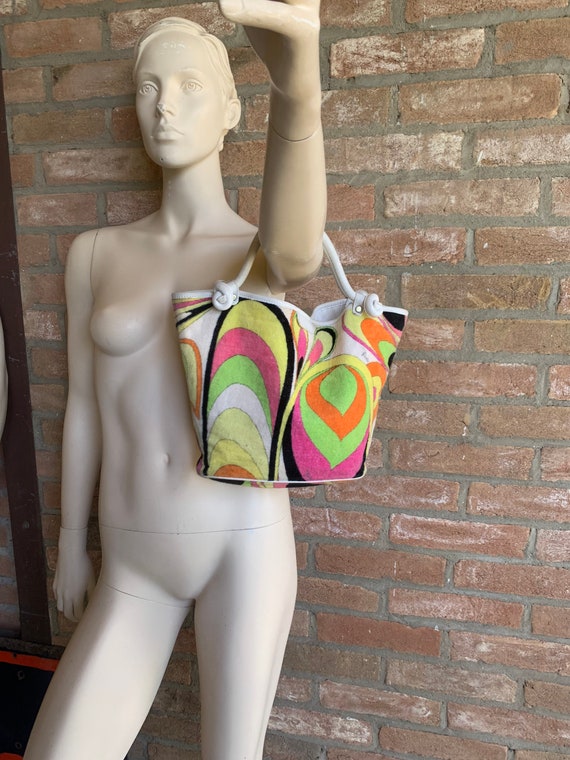 Summer Emilio Pucci Vintage Purse Bright Colors Cotton and Roomy