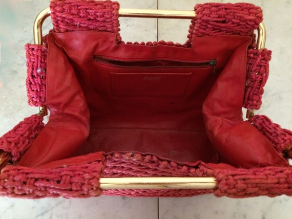 Roberta di Camerino handbag, vintage purse, red o… - image 4