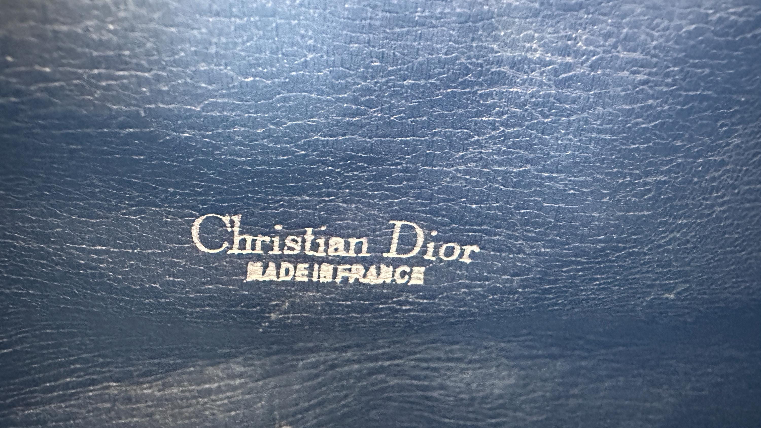 Christian Dior Vintage Navy Oblique Monogram Canvas Fold Over