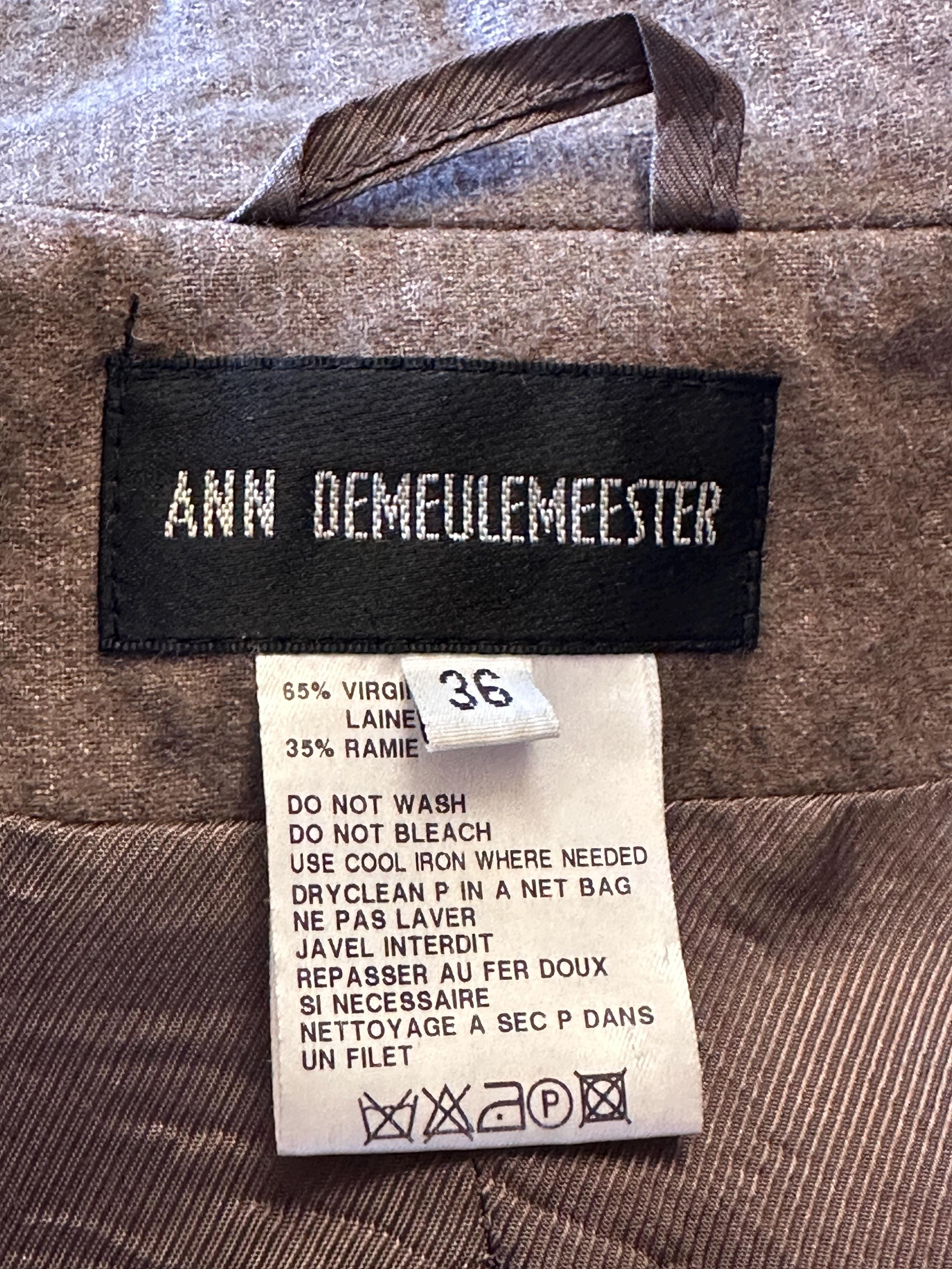 Ann Demeulemeester Vintage Wool Ramie Asymmetric Tailored Blazer