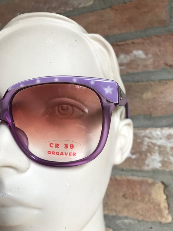 Emmanuelle Khanh vintage oversize violet sunglasse