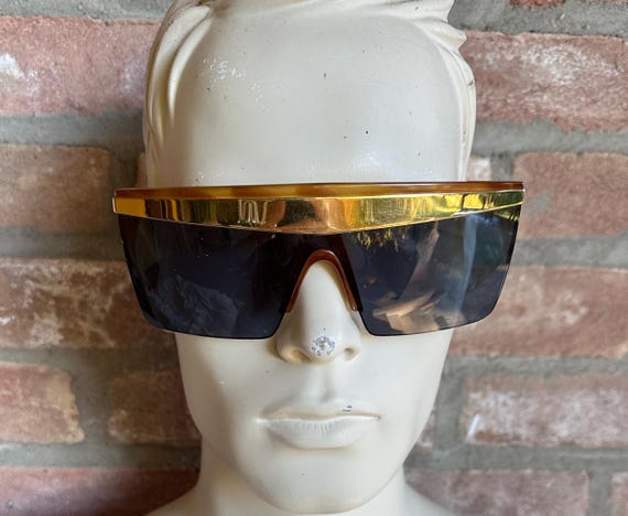 Gianni Versace Update Vintage Sunglasses, Shield Mirror Lenses