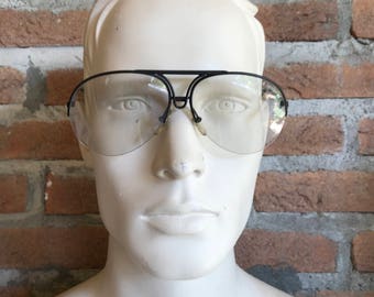 Carrera Porsche Design 5627 vintage eyeglasses, NOS, made in Austria, black double bridge aviator frame, 59-13