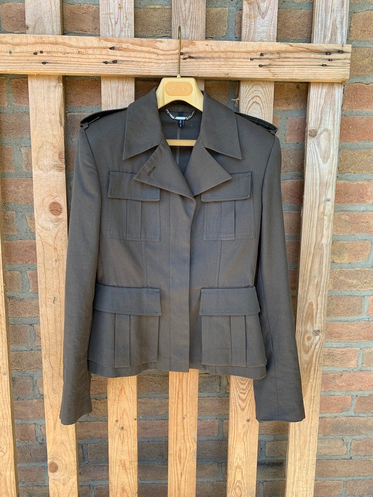 Grænseværdi Nævne emne Gucci Cotton Jacket Military Green Tone Military Style - Etsy