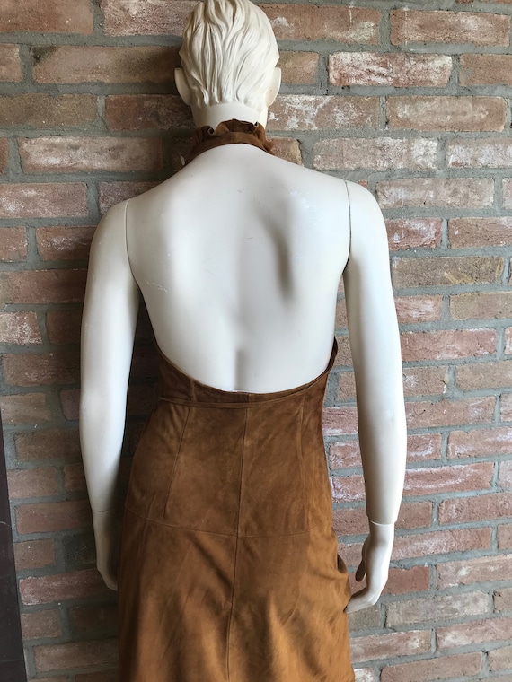 backless Celine leather dress, mint condition, 90… - image 1