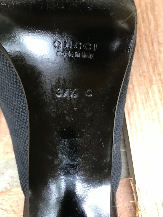 Gucci shoes, linen and leather, black, gucci mule… - image 8