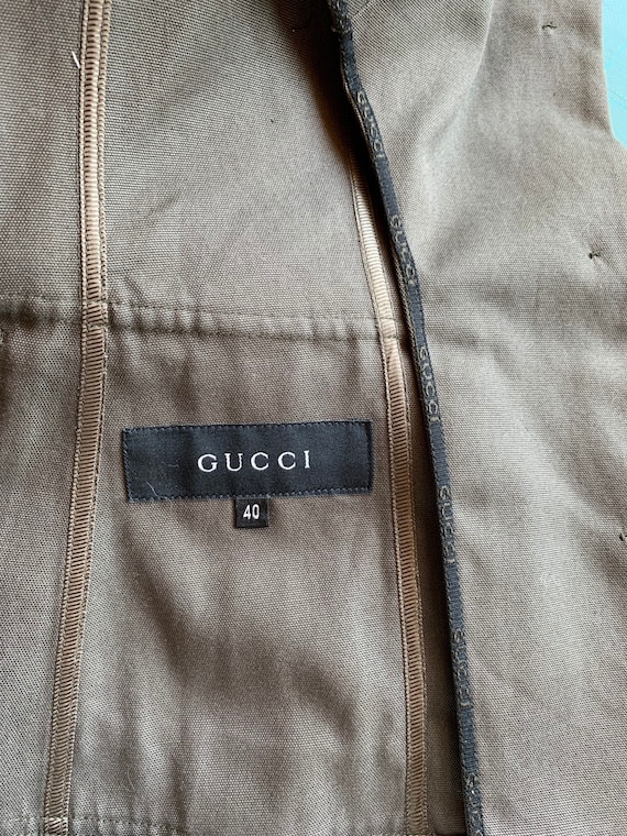 Gucci cotton jacket, military green tone, militar… - image 10