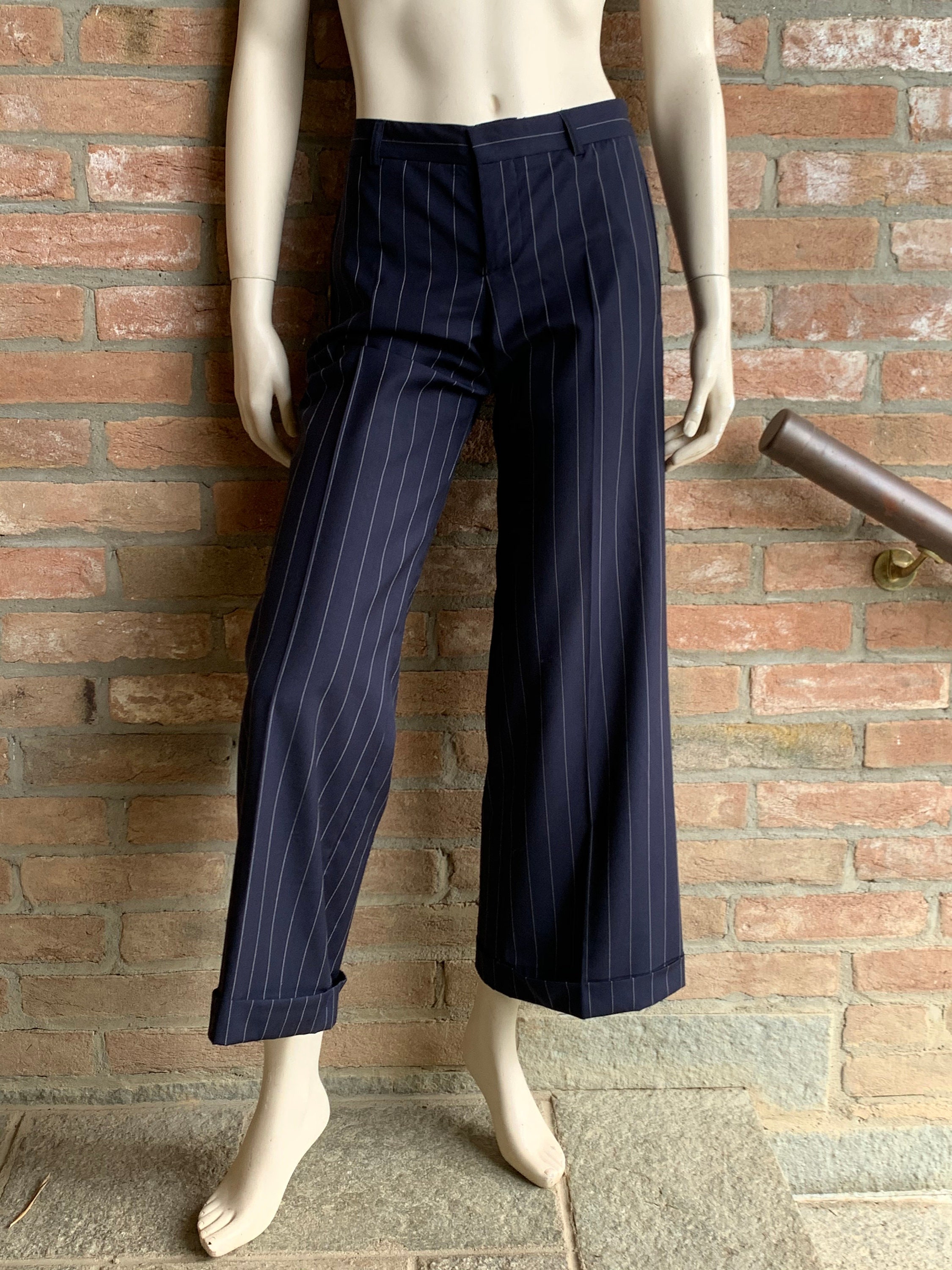Jean Paul Gaultier Blue Women Pants Classic Striped - Etsy Sweden
