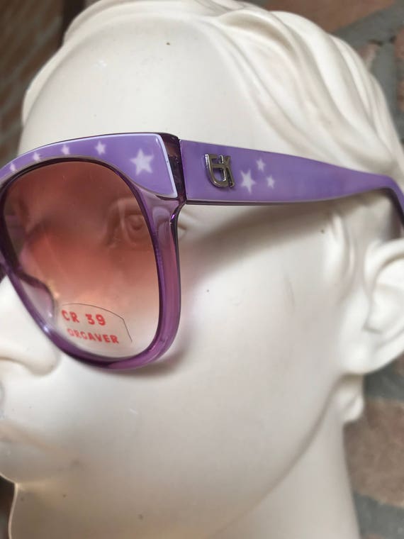 Emmanuelle Khanh vintage oversize violet sunglass… - image 5