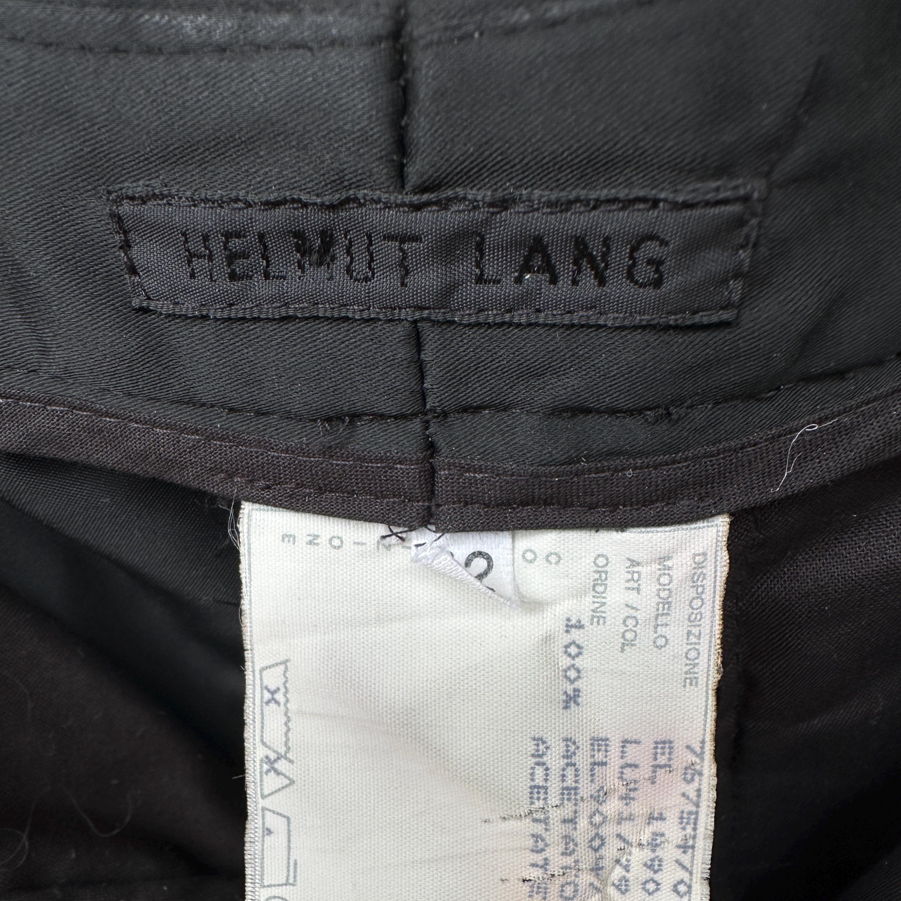 Helmut Lang Vintage Black Acetate Satin Slim Tapered Trousers