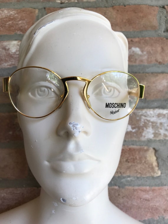 Moschino by Persol round gold sunglasses, women fr