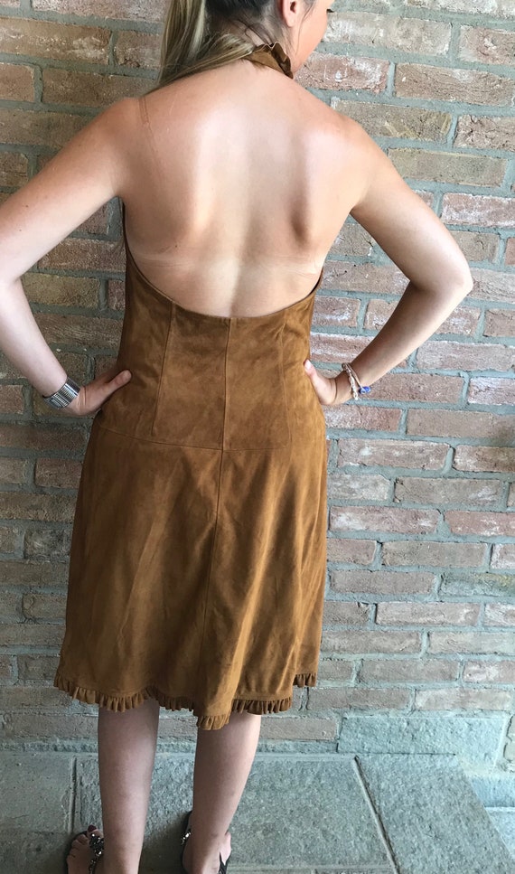 backless Celine leather dress, mint condition, 90… - image 5