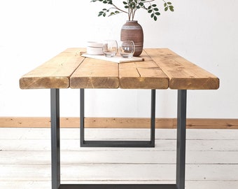 Kitchen Table Handcrafted Using Rustic Solid Wood Square Frame Ben