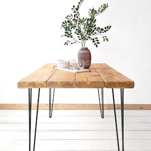 Hairpin Kitchen Table Handcrafted Using Rustic Solid Wood | Ben Simpson Furniture