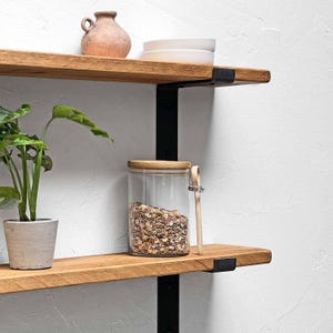 Rustic Shelves Handcrafted Using Solid Wood & Industrial Metal Shelf Brackets | 15cm Depth x 2.5cm Thickness | Ben Simpson Furniture