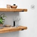 Rustic Shelves Handcrafted | Solid Wood & Inverted Metal Shelf Brackets | 22cm Depth x 5cm Thickness | Ben Simpson Furniture 