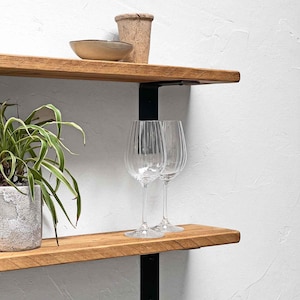 Rustic Shelves Handcrafted With Industrial Metal Shelf Brackets Using Solid Wood | 15cm Depth x 2.5cm Thickness | Ben Simpson Furniture
