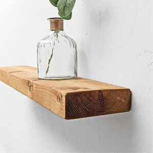 Wooden Contemporary Floating Shelves Handcrafted Using Sustainable Solid Wood 15cm Depth x 5cm Thickness Ben Simpson Furniture image 2