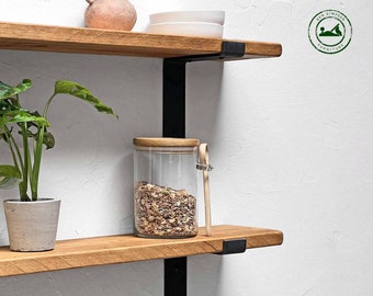 Rustic Shelves Handcrafted Using Solid Wood & Industrial Metal Shelf Brackets | 15cm Depth x 2.5cm Thickness | Ben Simpson Furniture