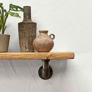 Wooden Shelves Handcrafted Using Sustainable timber & Industrial Pipe Shelf Brackets | 22cm Depth x 2.5cm Thickness | Ben Simpson Furniture