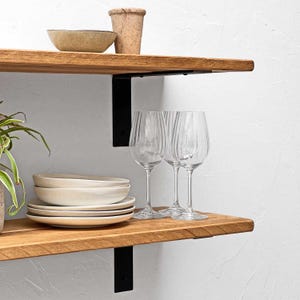Rustic Shelves Handcrafted | Solid Wood & Industrial Metal Shelf Brackets | 30cm Depth x 2.5cm Thickness | Ben Simpson Furniture