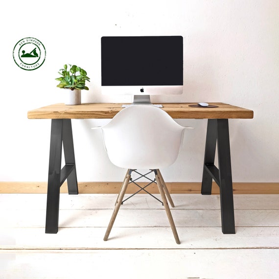 Office Desk Handcrafted Using Rustic Solid Wood A-frame - Etsy UK