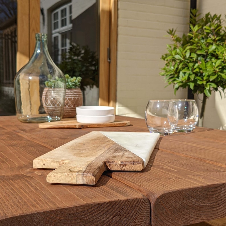 Garden Table Handcrafted Using Rustic Solid Wood X-Frame Ben Simpson Furniture image 3