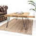 Rustic Coffee Table With Industrial Hairpin Legs Handcrafted Using Sustainable Solid Wood | 35cm Height | Ben Simpson Furniture 