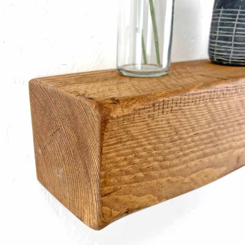 Rustic Floating Mantel Shelf Handcrafted From Solid Etsy UK