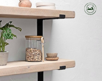 Rustic Shelves Handcrafted With Industrial Metal Shelf Brackets in a Shabby Chic Finish | 5cm Thickness | Ben Simpson Furniture