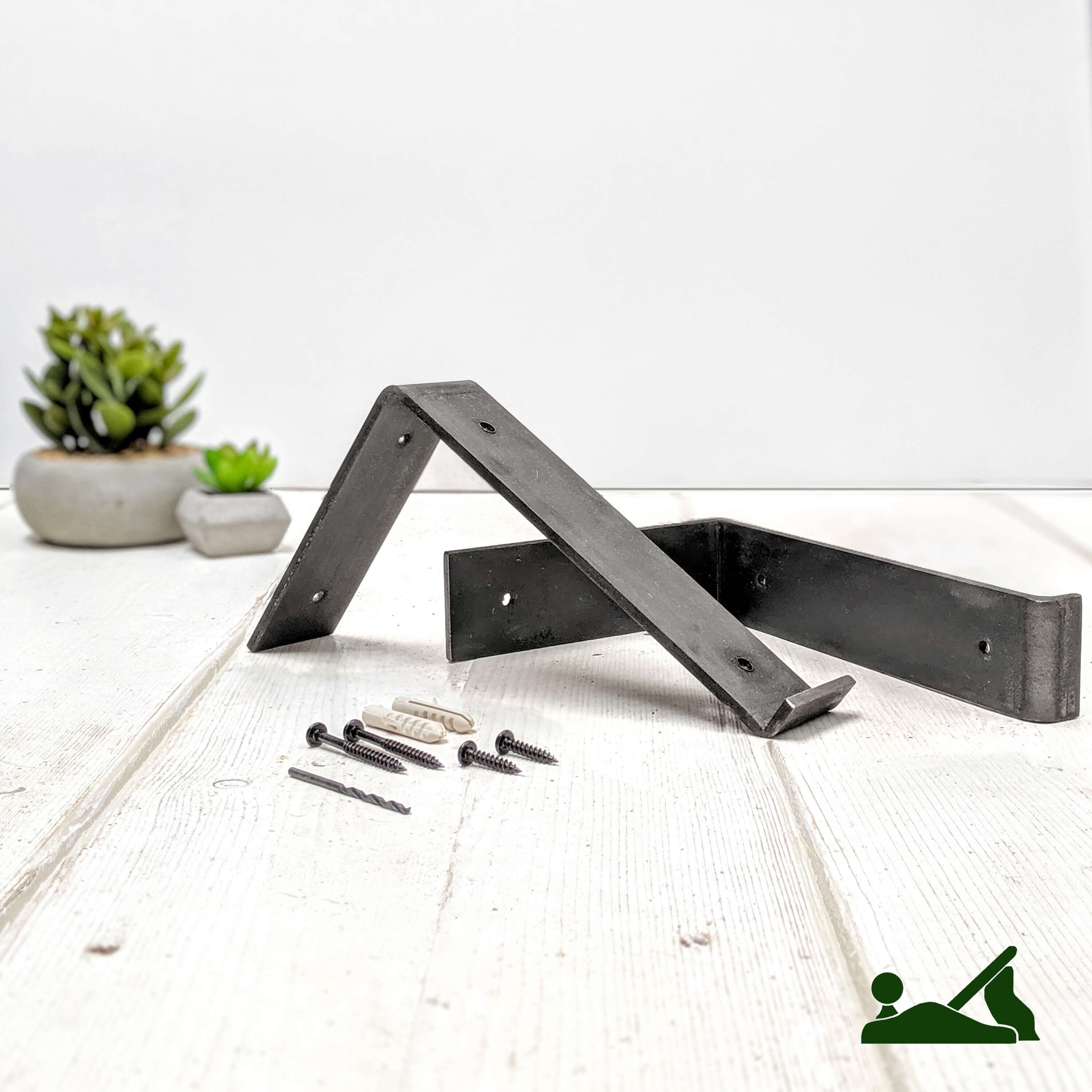 Rustic Shelves Handcrafted Using Solid Wood Industrial Metal