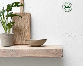 Wooden Rustic Floating Shelves Handcrafted Using Sustainable Solid Wood in a Shabby Chic Finish | 5cm Thickness | Ben Simpson Furniture