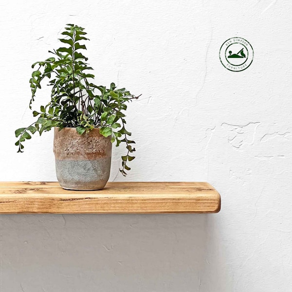 Wooden Rustic Floating Shelves Handcrafted Using Sustainable Solid Wood | 15cm Depth x 2.5cm Thickness | Ben Simpson Furniture