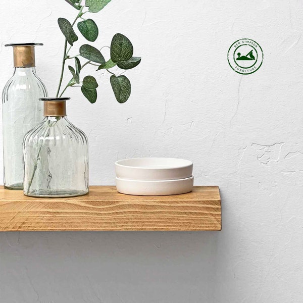 Wooden Contemporary Floating Shelves Handcrafted Using Sustainable Solid Wood | 22cm Depth x 5cm Thickness | Ben Simpson Furniture