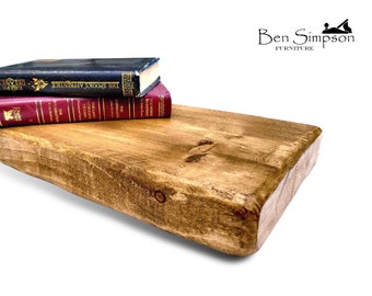 Rustic Floating Shelves Handcrafted Using Sustainable Solid Wood | 22cm Depth x 5cm Thickness | Ben Simpson Furniture