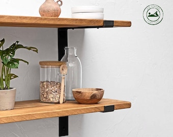 Rustic Shelves Handcrafted Using Solid Wood & Industrial Metal Shelf Brackets | 30cm Depth x 2.5cm Thickness | Ben Simpson Furniture