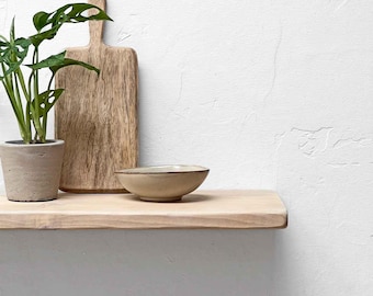 Rustic Wooden Floating Shelf: Shabby Chic Sustainable Solid Wood