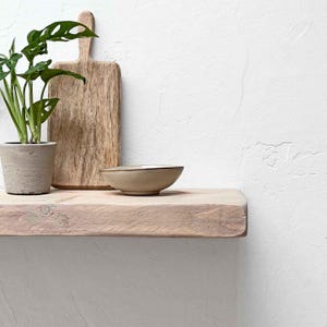 Wooden Rustic Floating Shelves Handcrafted Using Sustainable Solid Wood in a Shabby Chic Finish | 5cm Thickness | Ben Simpson Furniture